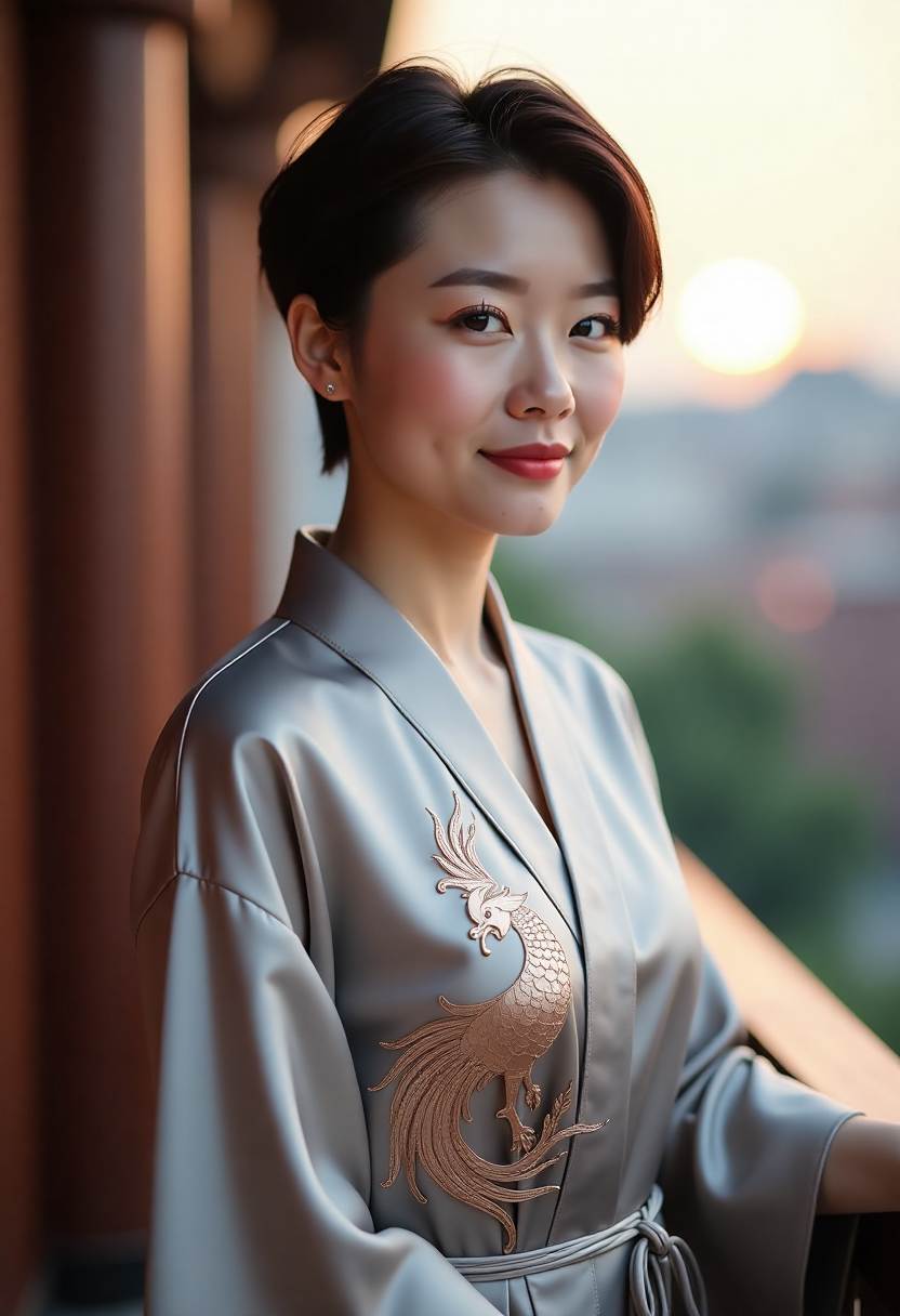 祖孙两人在院子里聊天